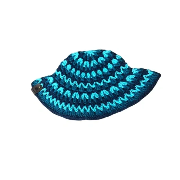 Crochet Bucket Hat | Aqua & Peacock - Picture 9 of 16